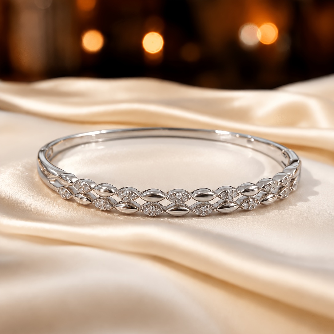 Golden & Silvery Two-tone Wheat Ear Link Bracelet